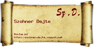 Szohner Dejte névjegykártya